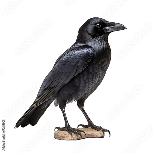 Full view of Crow/blackbird isolated on white background