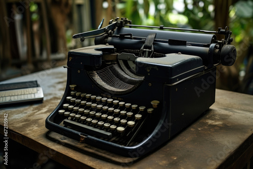 vintage typewriter with paper