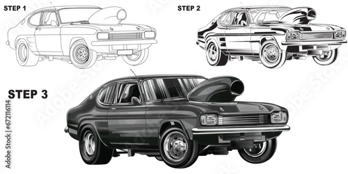black drag race illustration isolated in white background, this design is not ai generated.` Please see my portfolio. I've been making microstock designs for 3 years