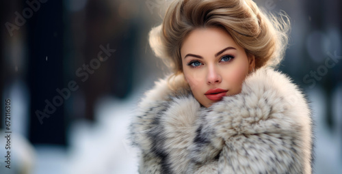 portrait of a woman in a fur coat