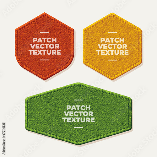 Patch Embroidery Badges Shape Vector Texture