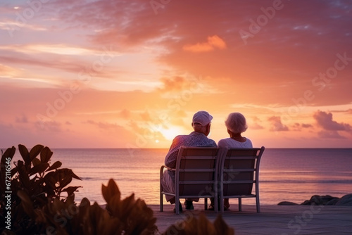 couple watching sunset at the beach