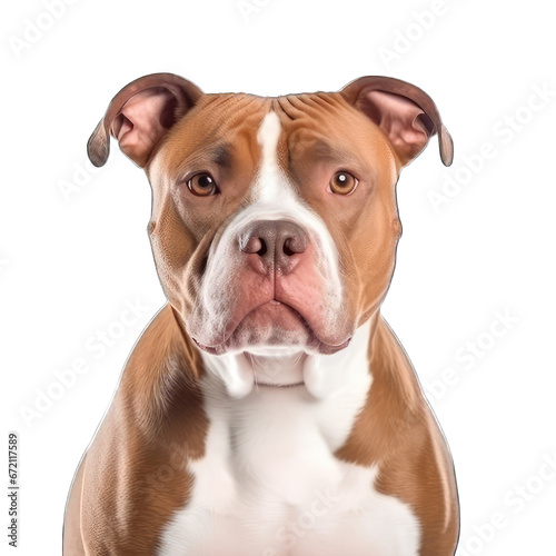 Portrait of English bulldog pitbull isolated on white background