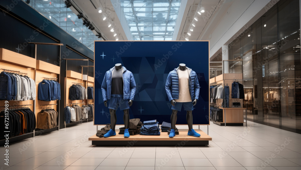 Fototapeta premium blank display screen wall store mock up