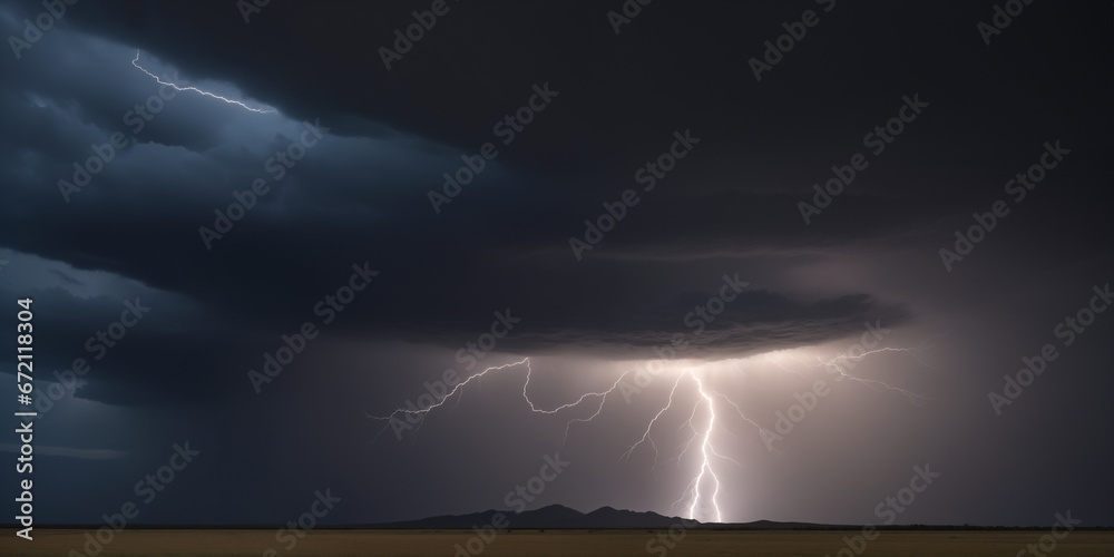 lightning strike dark sky landscape