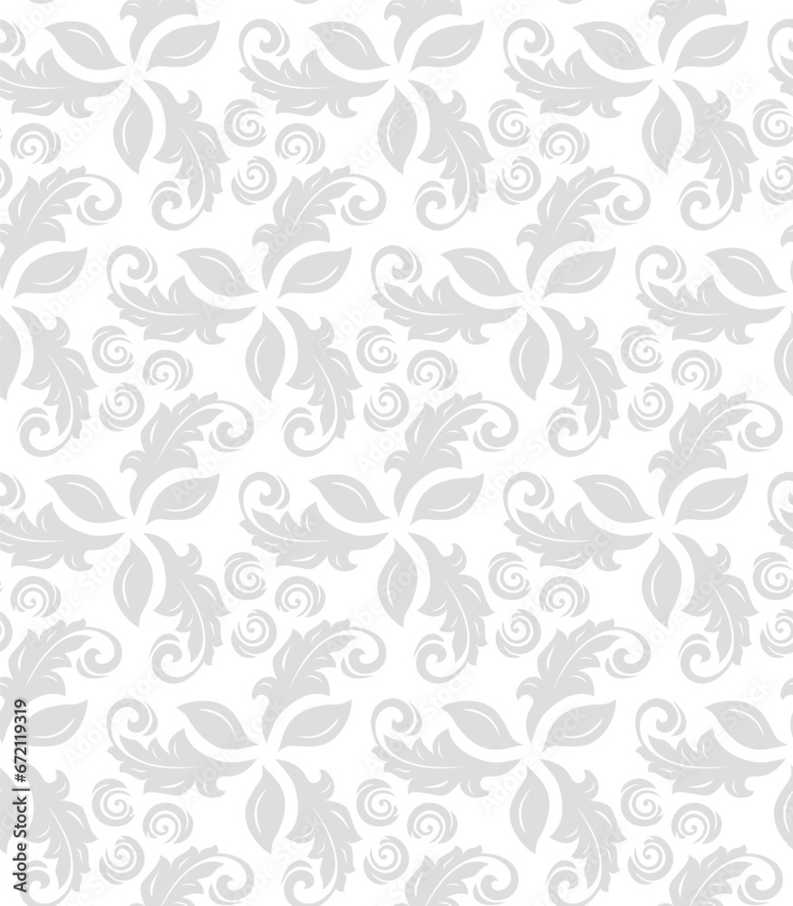Floral vector light ornament. Seamless abstract classic background. Pattern with repeating floral elements. Ornament for wallpaper and packaging