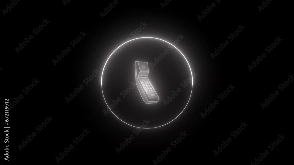 Glowing circle and phone icon animation Glowing circle and phone icon animation
