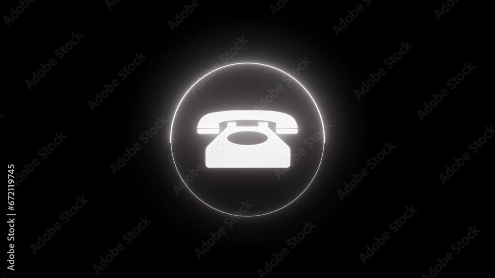 Glowing circle and phone icon animation Glowing circle and phone icon animation