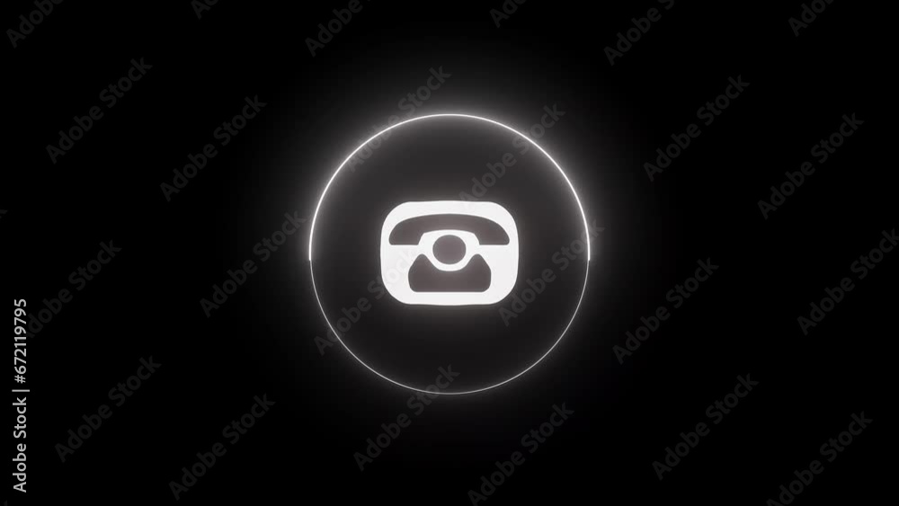Glowing circle and phone icon animation Glowing circle and phone icon animation