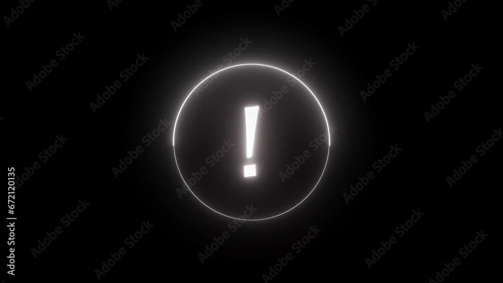 Glowing exclamation sign with neon light. Glowing exclamation sign with neon light.
