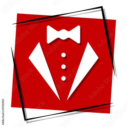 Butler service red banner in frame. Vector illustration.