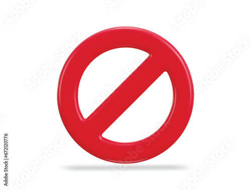 3d stop banned vector icon illustration