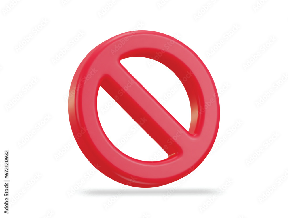 3d stop banned vector icon illustration 3d stop banned vector icon illustration