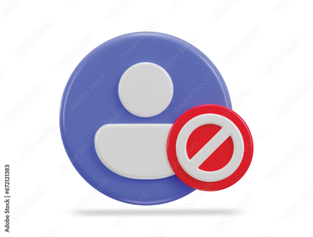 Obraz premium 3d user rejection vector icon illustration