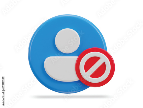 Фотография 3d user banned vector icon illustration
