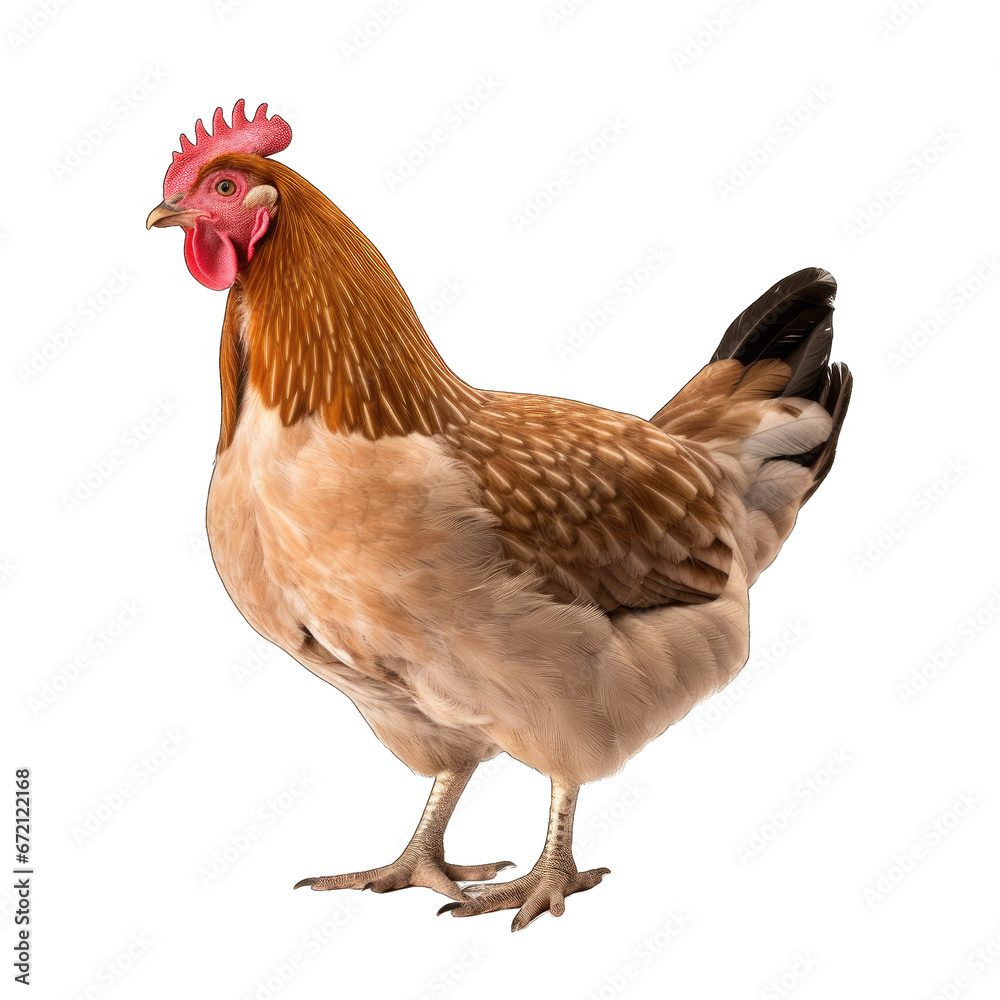 Fototapeta premium Chiken isolated on transparent background generative ai