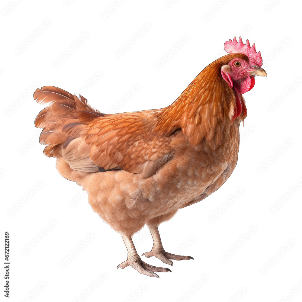 Fototapeta premium Chiken isolated on transparent background generative ai