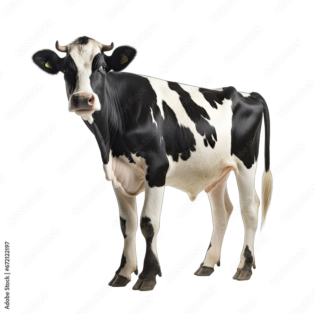 Cow isolated on transparent background generative ai