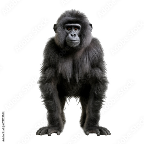 Monky isolated on transparent background generative ai 