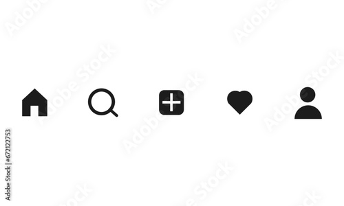Vector flat instagram icons and notifications set