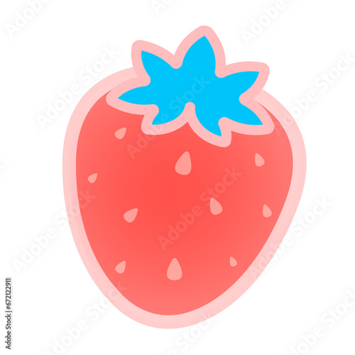 Vector ripe juicy strawberry on white background