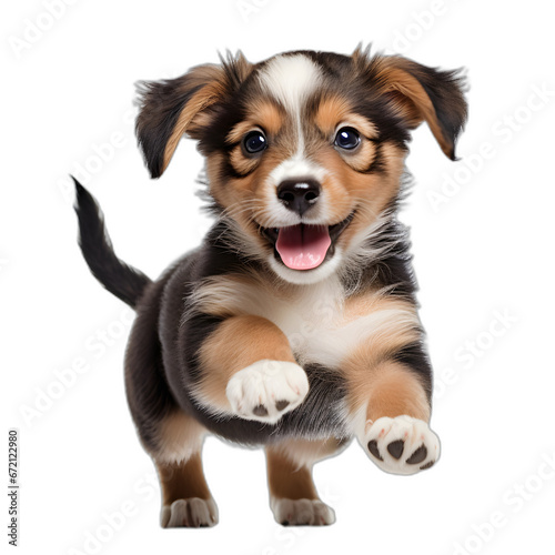 Energetic puppy personality isolated on transparent or white background, png