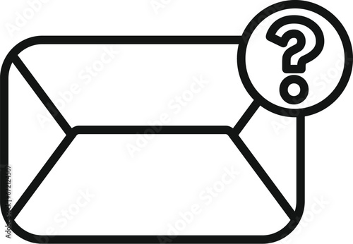 Anonymous mail icon outline vector. New hidden message. Who guess