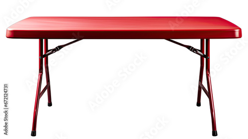 Vermillion Red Tailgate Table Isolated on Transparent or White Background, PNG photo