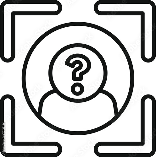 Anonymous user person icon outline vector. Avatar face head. Agent guess who