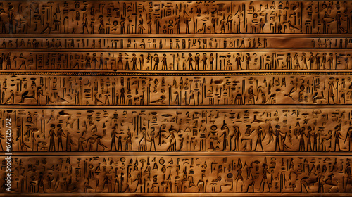 Antique papyrus with hieroglyphs seamless texture