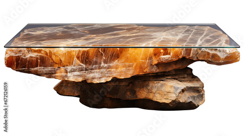 Rectangular Quartz Coffee Table Isolated on Transparent or White Background, PNG