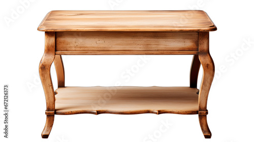 Shabby Chic End Table Isolated on Transparent or White Background, PNG