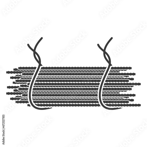 Steel reinforcing rods glyph icon isolated on white background.Vector illustration.