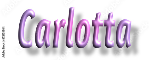 Carlotta - pink color - female name - ideal for websites, emails, presentations, greetings, banners, cards, books, t-shirt, sweatshirt, prints, cricut, silhouette,	