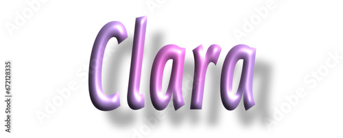 Clara - pink color - female name - ideal for websites, emails, presentations, greetings, banners, cards, books, t-shirt, sweatshirt, prints, cricut, silhouette,	