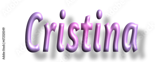 Cristina - pink color - female name - ideal for websites, emails, presentations, greetings, banners, cards, books, t-shirt, sweatshirt, prints, cricut, silhouette,	