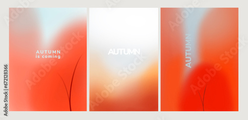 A set of autumn vector posters with the font composition "Autumn". An element of interior design, book covers, posters for the autumn festival modern graphics for the interior
