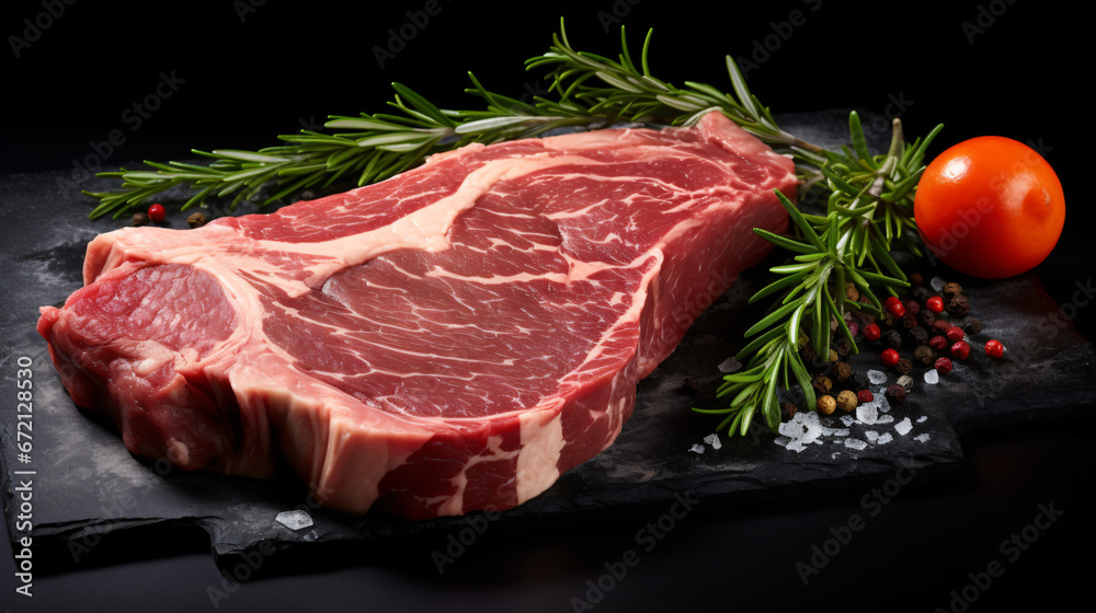 T-bone steak from raw beef. Fine and organic meat
