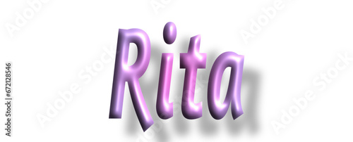 Rita - pink color - female name - ideal for websites, emails, presentations, greetings, banners, cards, books, t-shirt, sweatshirt, prints, cricut, silhouette,	