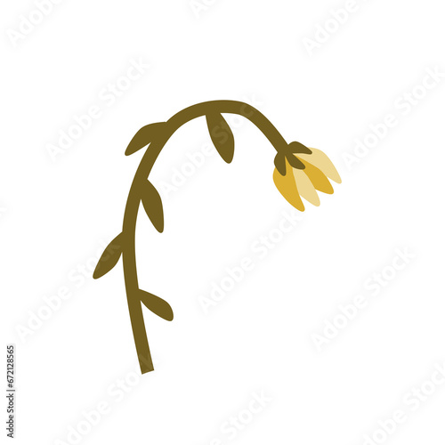 Bild auf Leinwand Global warming, wilted flower, wilted plant, yellow dust