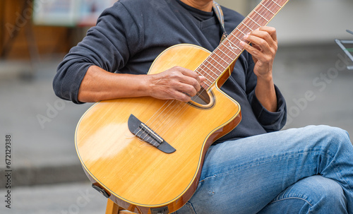 guitarist playing on the street