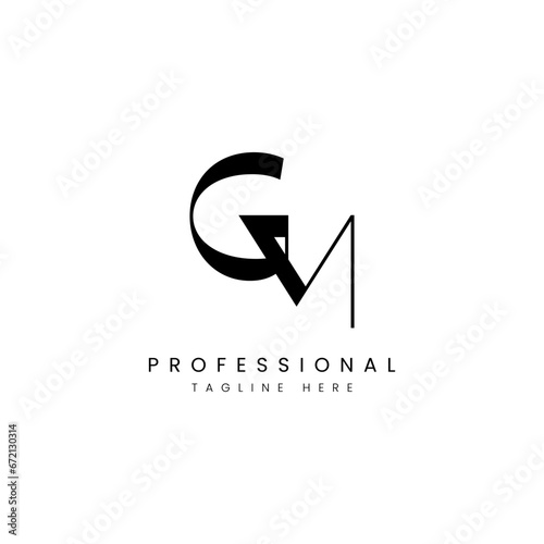 Alphabet letters GM Monogram logo design inspirations