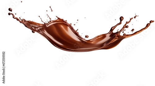 Chocolate splash isolated on transparent and white background