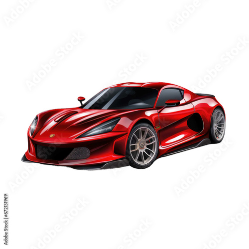 red sports car on a transparent background © DX