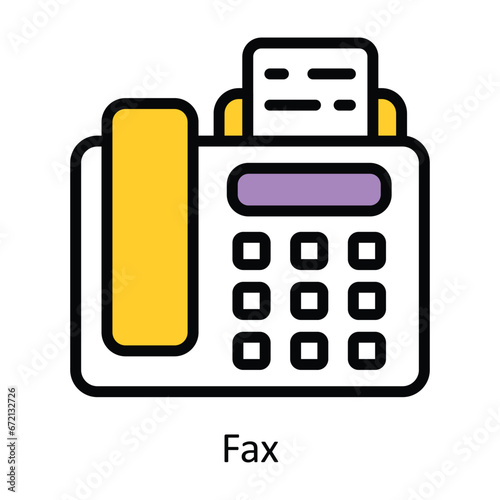 Fax vector Filled outline Design illustration. Symbol on White background EPS 10 File
