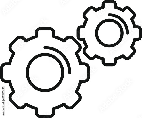 Gear system of realization icon outline vector. Balance human. Training ability