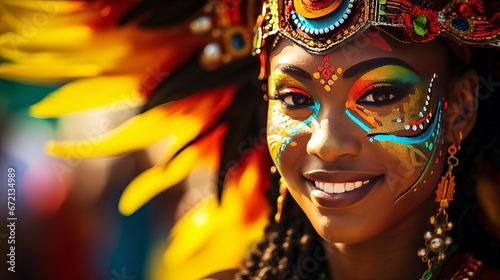 Brazilian Carnival. Gather of companions celebrating carnival party © Elshad