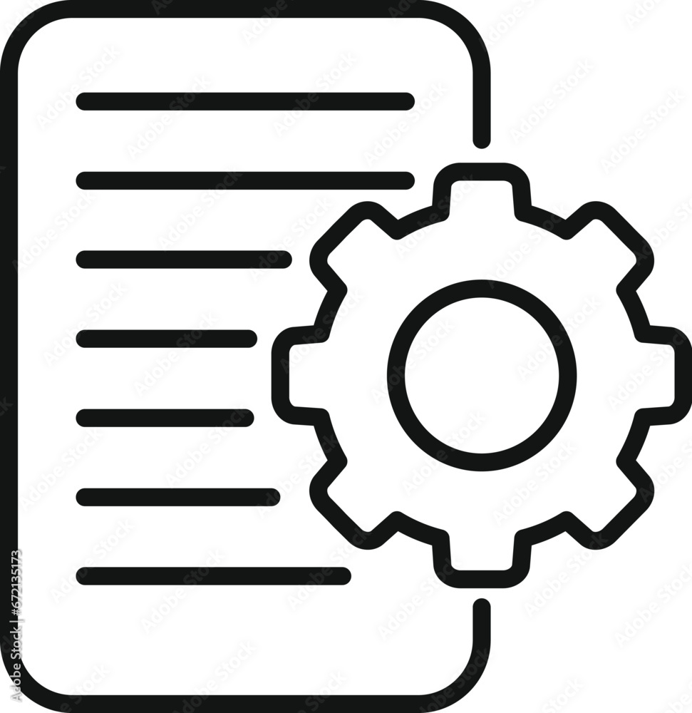 Paper gear document icon outline vector. Goal mental. Success mentor Paper gear document icon outline vector. Goal mental. Success mentor