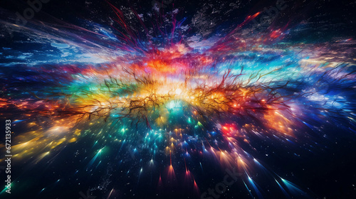 A Vibrant Rainbow-Colored Supernova Backdrop