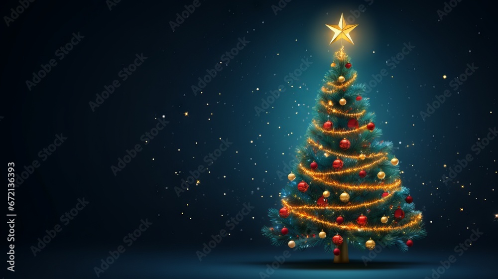 Christmas tree with copy space for holiday greetings and festive backgrounds Christmas tree with copy space for holiday greetings and festive backgrounds
